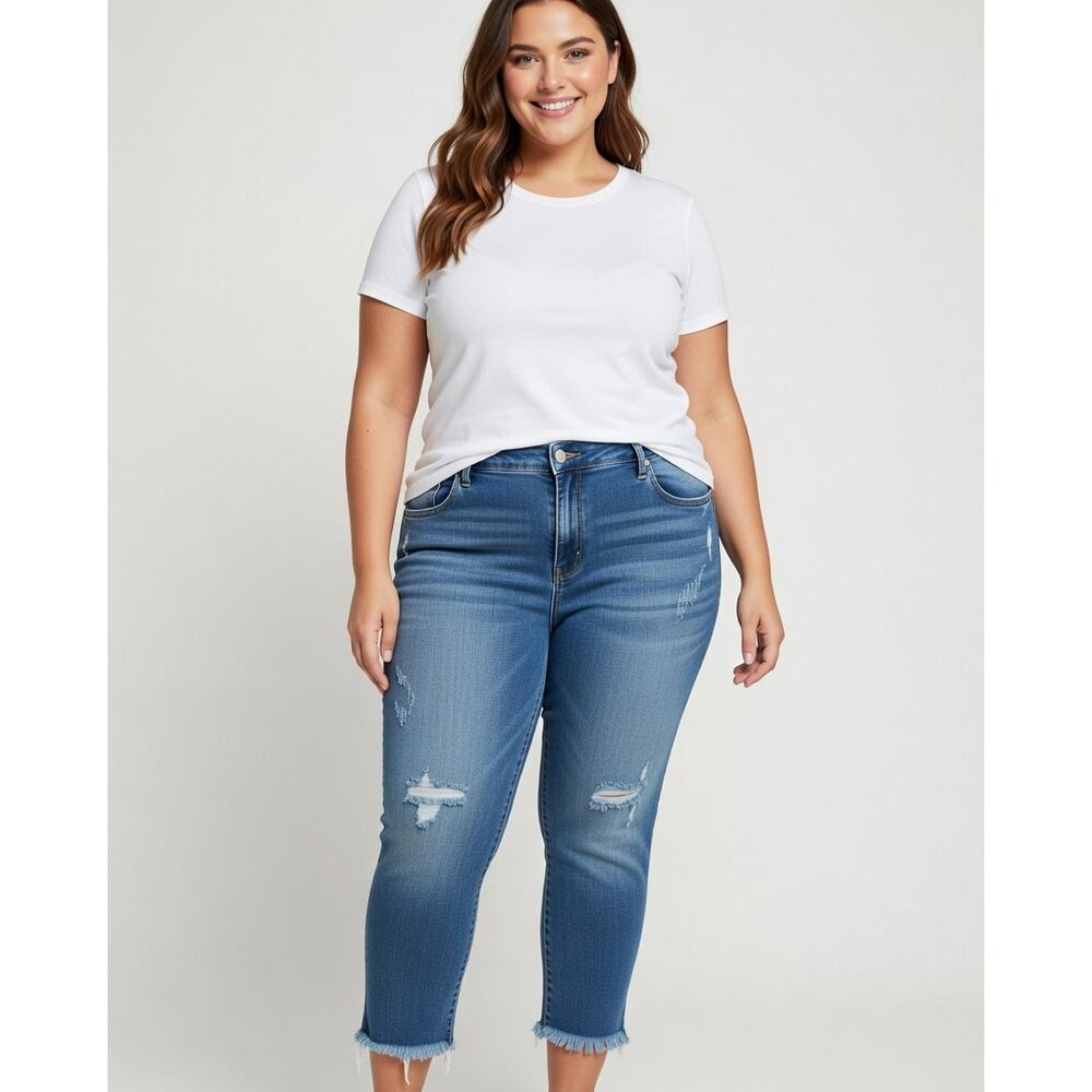 Womens Plus KanCan Distressed Skinny Jeans Size 3XL Inseam 26" Style #KC6003LM